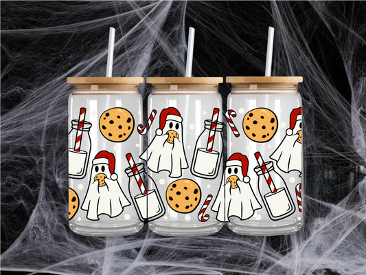 Cookies & Milk Ghost Glass Cup