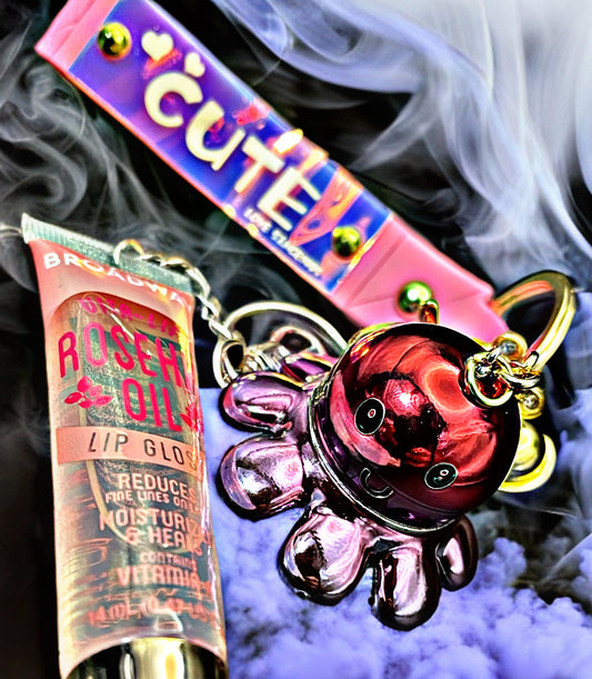 Kawaii Octopus Lip Gloss Keychain